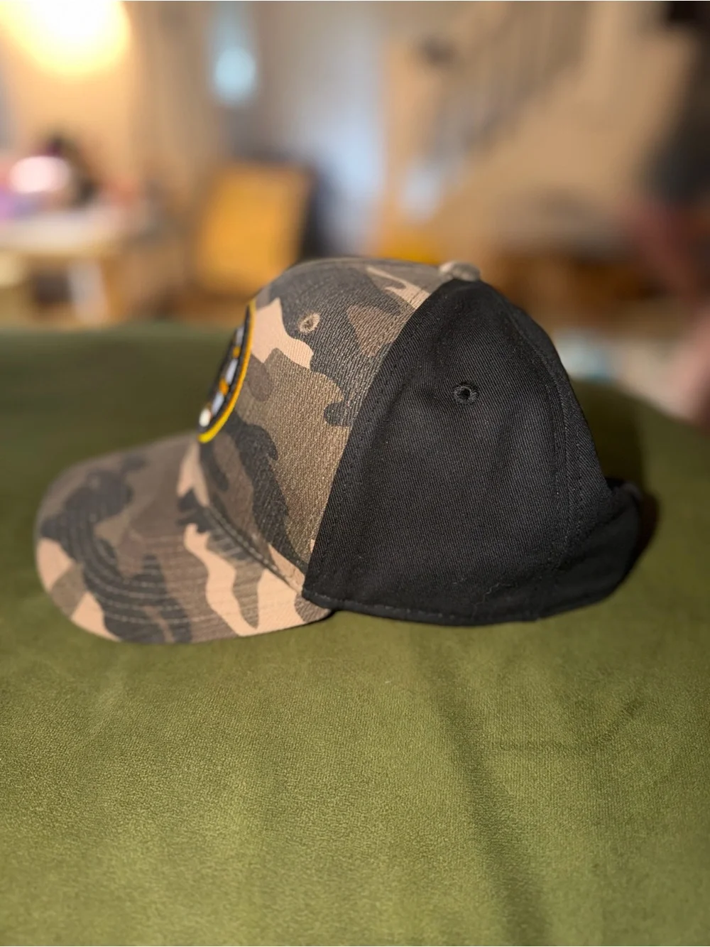 adidas camo Boston Bruins NHL Baseball snap back Cap Interior Detail